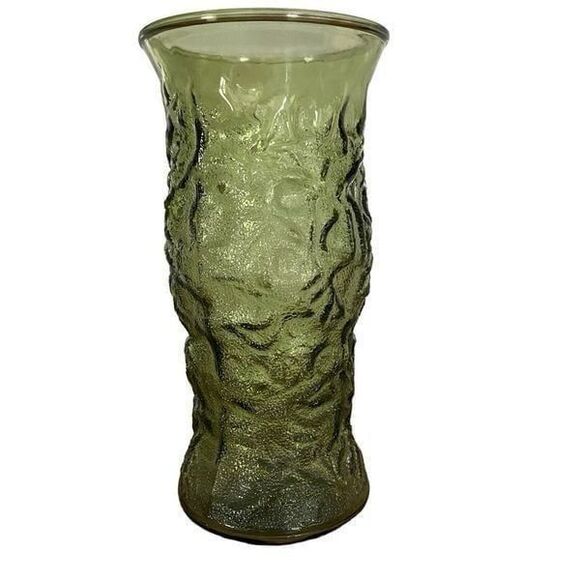 Vintage EO Brody Tall Green Crinkle Vase Home Decor Decorative MCM - Picture 1 of 9